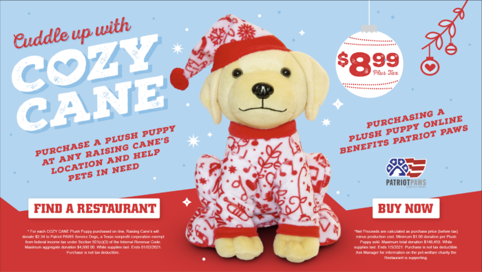 cane's dog plush