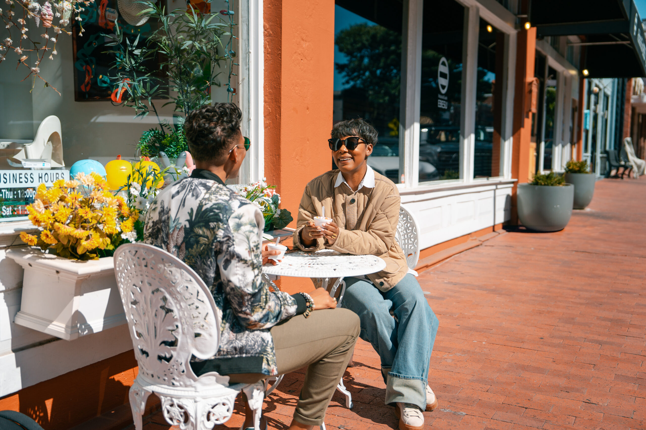 World of a Wanderer in Downtown Plano enjoying an ice cream break